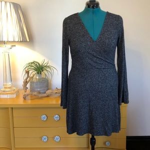 Express Long Sleeve Gray Sweater Mini Dress
